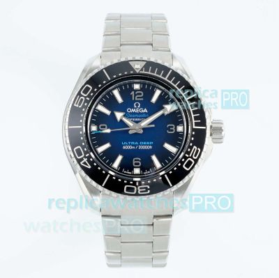 VRF Super Clone Omega Ocean Planet 6000m Ultra Deep Seamaster Blue Dial 45.5mm Watch 